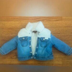 Kids Denim Jacket with White Fleece Lining